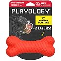 Playology Dual Layer Bone Dog Chew Toy - Jumbo, Beef Scent