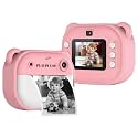 Playpulse® 1 Year Warranty Kids Instant Print Digital Camera 12MP Photo Video Recorder with Built in Printer Filters Rechargeable Battery Paper Rolls Fun Toy for Children Gift Camera Set-Pink
