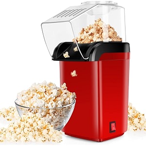 playpulse 5-years warranty oil-free hot air popcorn maker  1200w electric popper machine for healthy fast snacks easy to use ideal for home kids parties amp movie nights- multi-colour