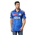 adidas playR X Mumbai Indians Men's Solid Regular Fit T-Shirt (PRMI23-MJ-RO45_Blue