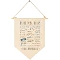 Playroom Rules-Kid's Room Wall Decor Gift for Baby Boy Girl Kids-Canvas Hanging Flag Banner Pennant Wall Decor Gift for Nursery Homeschool Baby Room Playroom Reading Room Bedroom