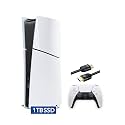 PlayStation 5 Slim Digital with 1TB SSD Storage, Wireless Dualsense Controller - PS5 Gaming System, White [video game] (Renewed) [video game]