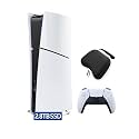 PlayStation 5 Slim Upgraded 2.8TB Digital Edition Console, Controller and Mytrix Controller Case - White, Slim PS5 2.8TB PCIe SSD Gaming Console