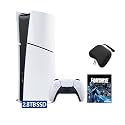 PlayStation 5 Slim Upgraded 2.8TB Digital Edition Fortnite Cobalt Star Bundle and Mytrix Controller Case - White, Slim PS5 2.8TB PCIe SSD Gaming Console
