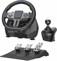 Playtastic V9 Gen2 Universal Game Steering Wheel with Shift Pedals & 6+R Gear Lever  Motion Controller