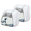 playvital 2 Pack Controller Display Stand for ps5, Gamepad Stand Desk Holder for ps5 Controller Accessories with Rubber Pads, The Great Wave