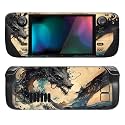 PlayVital Full Set Protective Skin Decal for Steam Deck LCD, Custom Stickers Vinyl Cover for Steam Deck OLED - Tempest Dragon