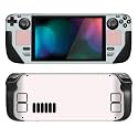 PlayVital Full Set Protective Skin Decal for Steam Deck LCD, Custom Stickers Vinyl Cover for Steam Deck OLED - Pale Series - Mist Grey &amp; Pink #2