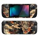 PlayVital Full Set Protective Skin Decal for Steam Deck LCD, Custom Stickers Vinyl Cover for Steam Deck OLED - Dragon's Fury