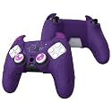 PlayVital Halloween Cute Demon Controller Silicone Case for ps5, Kawaii Controller Cover Gamepad Skin Protector for ps5 with Touch Pad Sticker & Thumb Grip Caps - Purple