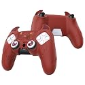 PlayVital Halloween Cute Demon Controller Silicone Case for ps5, Kawaii Controller Cover Gamepad Skin Protector for ps5 with Touch Pad Sticker & Thumb Grip Caps - Red