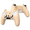 PlayVital Halloween Cute Demon Controller Silicone Case for ps5, Kawaii Controller Cover Gamepad Skin Protector for ps5 with Touch Pad Sticker & Thumb Grip Caps - Orange