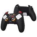 PlayVital Halloween Cute Demon Controller Silicone Case for ps5, Kawaii Controller Cover Gamepad Skin Protector for ps5 with Touch Pad Sticker & Thumb Grip Caps - Black