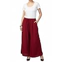 Plazzo for Women - Regular Fit Flared Wide Leg Plain Pants