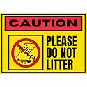 Please Do Not Litter Sign Sticker Board 29 x 20 CM | Peel &amp; Stick Wall Sign with Corner Holes | Indoor &amp; Outdoor Use | 1 Piece (Do Not Litter, A4 - Medium - 1 Piece)