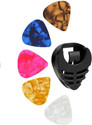 Pleasure 5 Guitar Picks with Pick Holder | Multicolor | For Acoustic & Electric Guitar Guitar Pick
