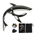 Pleasure Guitar black Shark capo with 1 black pick holder & 6 picks multicolour Screw-on Guitar Capo