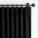 Pleat Linen Blend 100% Blackout Curtains for Bedroom 84 Inches Long 2 Panels Set, Pinch Pleated Black Out Aesthetic Curtain 7 FT Length Double Layer Insulated Thermal Office Drapes with Metal Rings