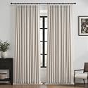 PleatedDrapes Double Layer Thick Linen Greyish Beige 96 Inch Curtains 2 Panels Set for Dining Room, Boho Memory Trained Pinch Pleated Blackout Thermal Office Windows Curtain &amp; Drapes 8 FT Length Decor