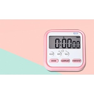 multi-function electronic alarm clock timer with flashing light dual-purpose stopwatch time management reminds learning cooking countdown pink