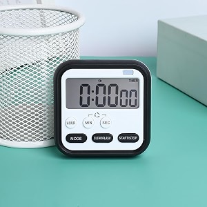 multi-function electronic alarm clock timer with flashing light dual-purpose stopwatch time management reminds learning cooking countdown black