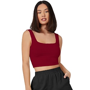 Womens Girls Solid Polyester Rib-Knit Square