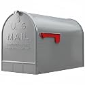 Plexon Gray Jumbo Size Rural Mailbox, 3175 cu-in Capacity, Galvanized Steel, Powder-Coated, 15 in. H x 11.69 in. W x 24.82 in. L