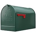 Plexon Jumbo Size Rural Mailbox, 3175 cu-in Capacity, Galvanized Steel, Powder-Coated, 15 in. H x 11.69 in. W x 24.82 in. L, Green, Extra Large