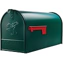 Plexon Outside Сurbside Horizontal Classic Mailbox, Dark Green, 20-1/2"L x 8-1/2"H x 6-7/8"W, Made in USA.