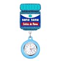 Plifal Nurse Watch Nursing Pocket Badge Fob with Second Hand - Blue Retractable Clip On Clock with Secondhand for Medical Staff Women Men