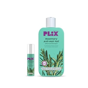 plix - the plant fix rosemary anti hairfall advanced kit  roll-on serum 10ml  shampoo 200ml  reduces hair fall boosts hair growth strengthens hair