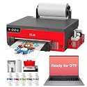 PLK A4 DTF Printer with Oven & Laptop, XP600 Printhead, 2X Faster VS L1800/L805, Semi-Auto Cleaning,White Ink Stirring, Apparel Printing, 2 Year Ink Included