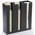 Plantex Metal Cup Holder/Paper Glass Dispenser Stand for Kitchen, Restaurant &amp; Cafe/3 Column (Black)