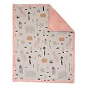 Pluchi Cotton Knitted Blanket with Faux Fur Back for Babies 80 cm x 100 cm Pink Pearl