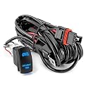Plug & Play LED Light Bar Wiring Harness Kit for Polaris RZR General Ranger Pulse Bus Bar, 300W 14AWG Wiring Harness with Pulse Power Plug Relay Fuse, 1Lead 12V 5Pin Rocker On Off Waterproof Switch
