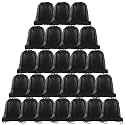 PLULON 25 Pcs Black Drawstring Bags Bulk, Black Drawstring Backpack Bulk String Backpack Cinch Sack Pull Sport Gym Backpack Bags for Yoga Traveling Outdoor Sports