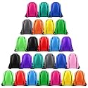 PLULON 25 Pcs Drawstring Bags Bulk Drawstring Backpack Colorful String Backpack Cinch Sack Sport Gym Backpack Bags for Yoga Traveling Outdoor Sports