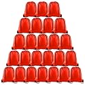 PLULON 25 Pcs Red Drawstring Backpack Bags Bulk String Backpack Cinch Sack Pull Sport Gym Backpack Bags for Yoga Traveling Outdoor Sports