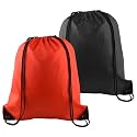 PLULON 2Pcs Drawstring Bags Bulk, Drawstring Backpack Red Black String Backpack Cinch Sack Sport Gym Backpack Bags for Yoga Traveling Outdoor Sports