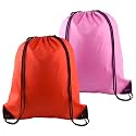 PLULON 2Pcs Drawstring Bags Bulk, Drawstring Backpack Pink Red String Backpack Cinch Sack Sport Gym Backpack Bags for Yoga Traveling Outdoor Sports