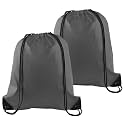 PLULON 2Pcs Drawstring Bags Bulk, Gray Drawstring Backpack String Backpack Cinch Sack Sport Gym Backpack Bags for Yoga Traveling Outdoor Sports