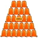 PLULON 25 Pcs Orange Drawstring Backpack Bags Bulk String Backpack Cinch Sack Pull Sport Gym Backpack Bags for Yoga Traveling Outdoor Sports