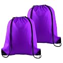 PLULON 2Pcs Drawstring Bags Bulk, Purple Drawstring Backpack String Backpack Cinch Sack Sport Gym Backpack Bags for Yoga Traveling Outdoor Sports