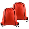 PLULON 2Pcs Drawstring Bags Bulk, Red Drawstring Backpack String Backpack Cinch Sack Sport Gym Backpack Bags for Yoga Traveling Outdoor Sports
