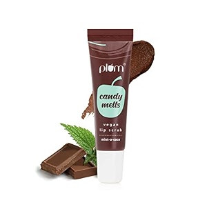 plum candy melts vegan lip scrub  mint-o-coco  heals dry chapped lips  with plant-based oils amp waxes  100 vegan  12g