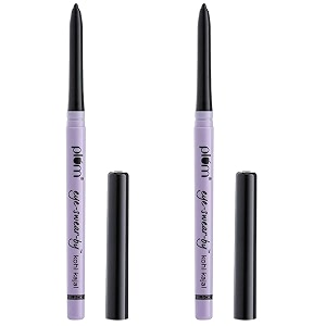 plum eye-swear-by kohl kajal  deep black kajal pencil  matte finish  smudge proof amp waterproof  makeup 035g pack of 2