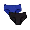 PLUMBURY Ultimate Leak Proof Cotton Spandex Reusable Period Panties Menstrual Postpartum Underwear for Women (Pack of 2)