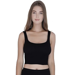 plumbury women39s nylon lightly padded wire free sports sports bra padded sports bra_black_l