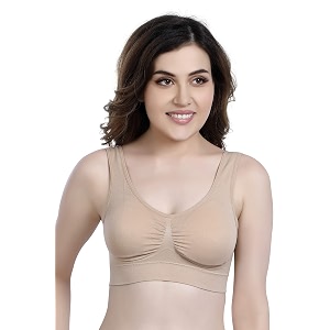 PLUMBURY Womens Nylon Spandex Padded Sports Bra