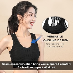 plumbury women39s padded mesh racerback sports bra for workoutyoga size m to 2xl